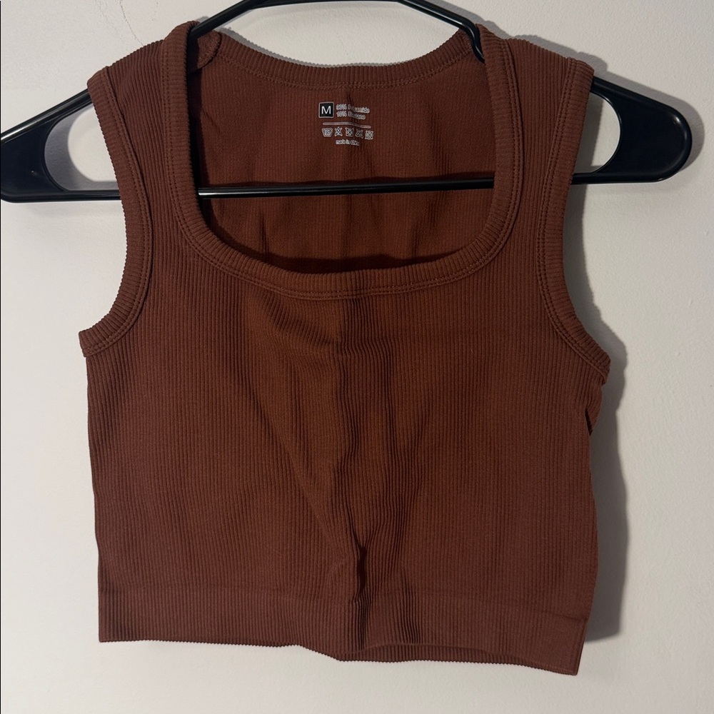 SHEIN Ribbed Tank Top - Rust Brown - Picture 2 of 2